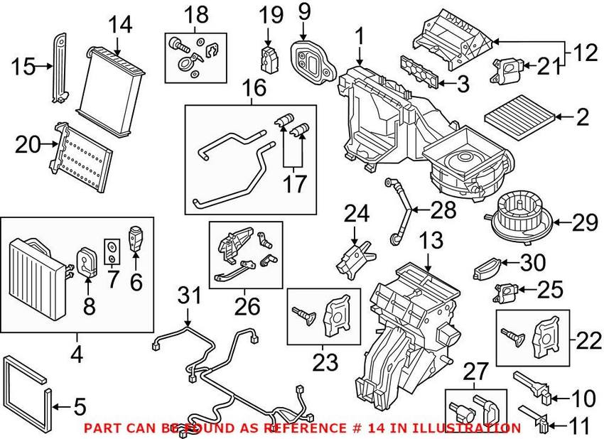 VW HVAC Heater Core 5Q0819031B